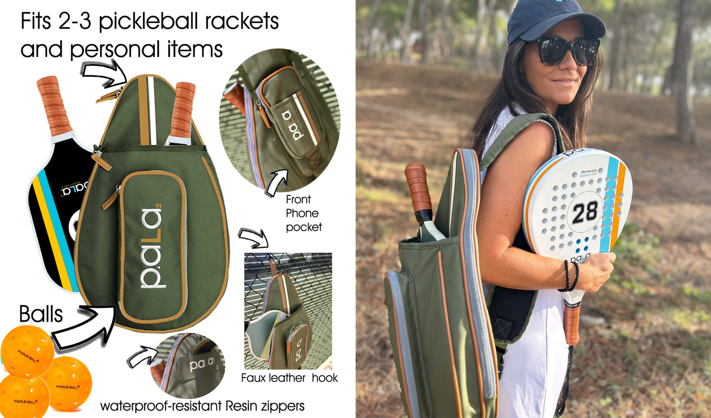 Green P.ala Pickleball Racket Bag