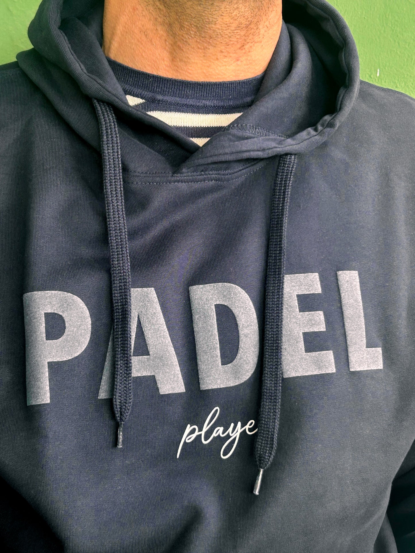 PADEL player hoodie Navy Blue-White letters